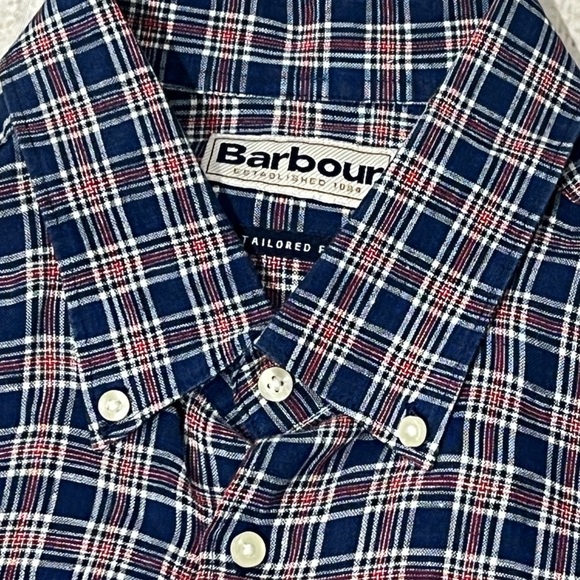 Barbour Tailor Plaid Mens Plaid Mens Hiking Button Down Long Sleeve Shirt - Picture 3 of 5